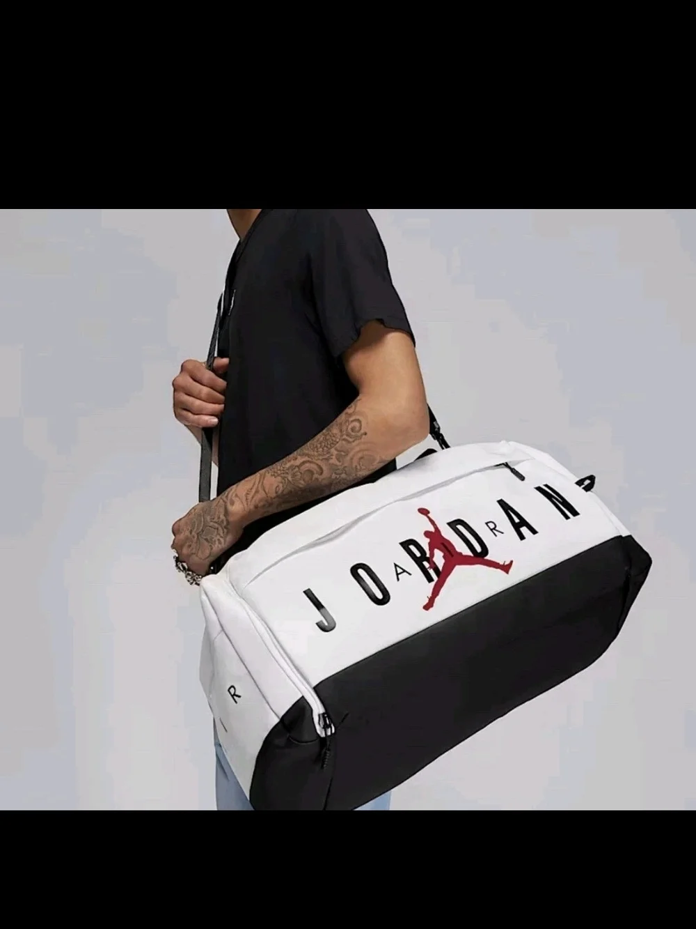 Air Jordan VELOCITY Gym Travel Duffle Bag, White  Black White Red
